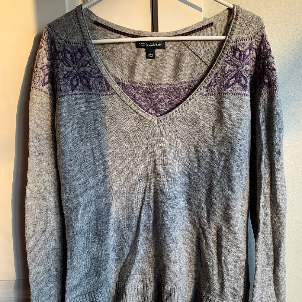 Banana Republic Snowflake Sweater in Italian Yarn Size M Cashmere/Alpaca OBO